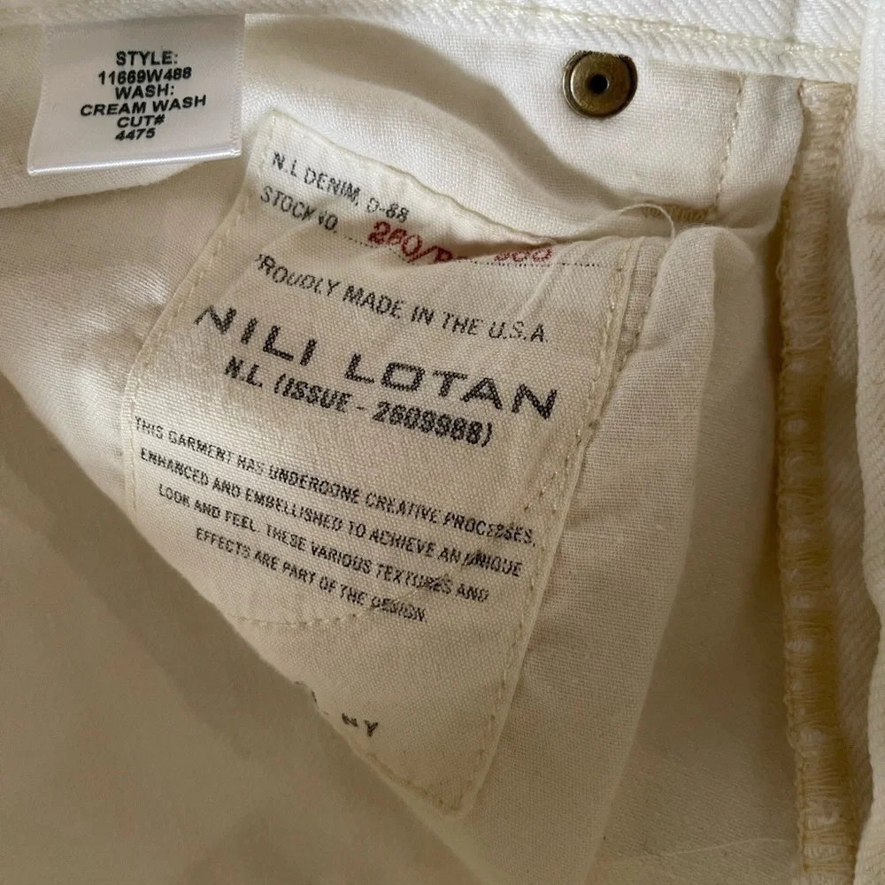 NILI LOTAN Juliet Cream wash button fly jeans - Picture 4 of 8
